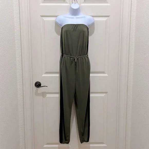 Express Pants Jumpsuits Express Olive Green Tube Top Jogger